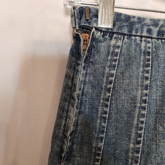 CHRISTOPHER & BANKS CJ BANKS Y2k Blue Denim Multi Panel Pleated Skirt Women 20W - Picture 7 of 10